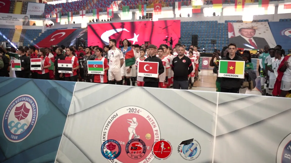 Parade of nations at the opening ceremony of the Football Skating World Cup 2024 in Trabzon
